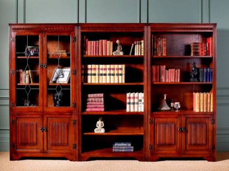 Old Charm OC 2664 Bookcases (leaded light top)